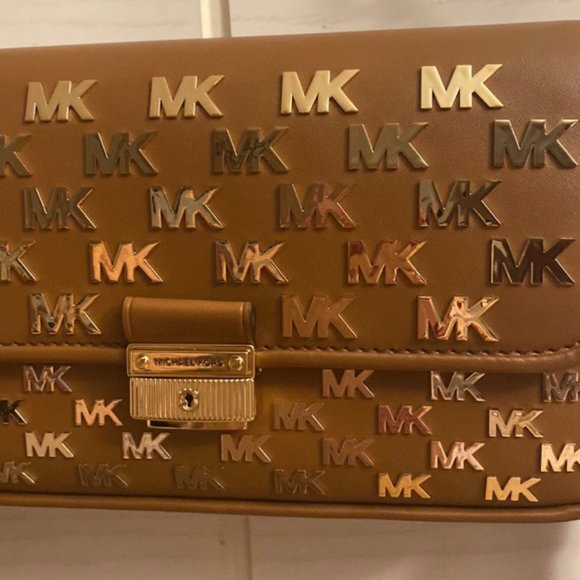 NEW Michael Kors Bradshaw_ Small Embellished Brown Crossbody Bag - Picture 8 of 10